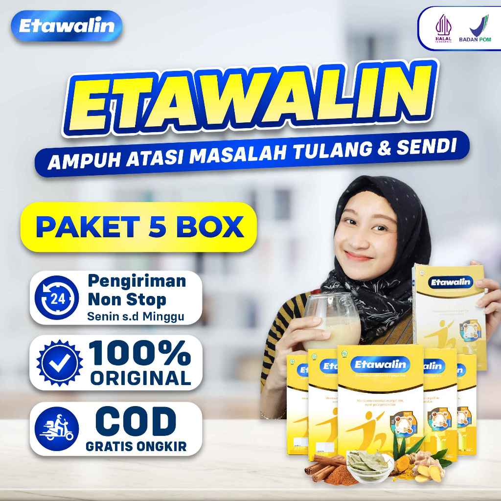 

[PAKET 5 BOX] | Etawalin | Paket Kronis Untuk Mengatasi Tulang Sendi dan Memperlancar ASI [Official Store]