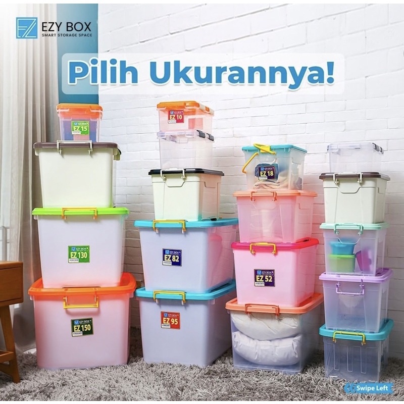 Container Box / Keranjang Penyimpanan Plastik Ezy Box Warna