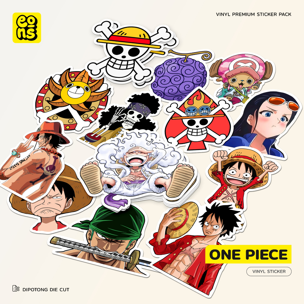 

Stiker Anime ONE PIECE bahn Vinyl Waterproof Dekorasi Laptop Handphone DIY