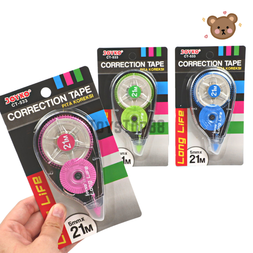 

Correction Tape Joyko CT-533 - Tipex Kertas Roll Besar Long Life - Pita Koreksi Tip X 21 meter x 5 mm
