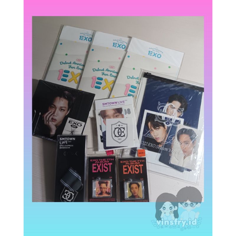 EXO MERCH EXIST DIGIPACK SMINI PHOTOPACK SG22 AR TATTOO EMBLEM BADGE KAI KYUNGSOO CHEN XIUMIN