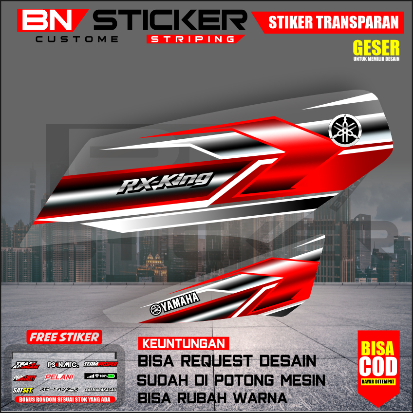 STRIPING DECAL RX KING FACELIFT CUSTOM TRANSPARAN STRIPING RX KING VIRAL UV PREMIUM MAX DECAL IX-2