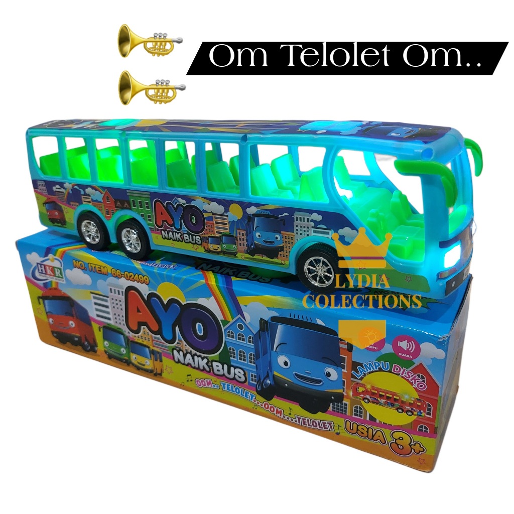 Mainan Bus Bis Telolet Jalan Otomatis Lampu Om Telolet