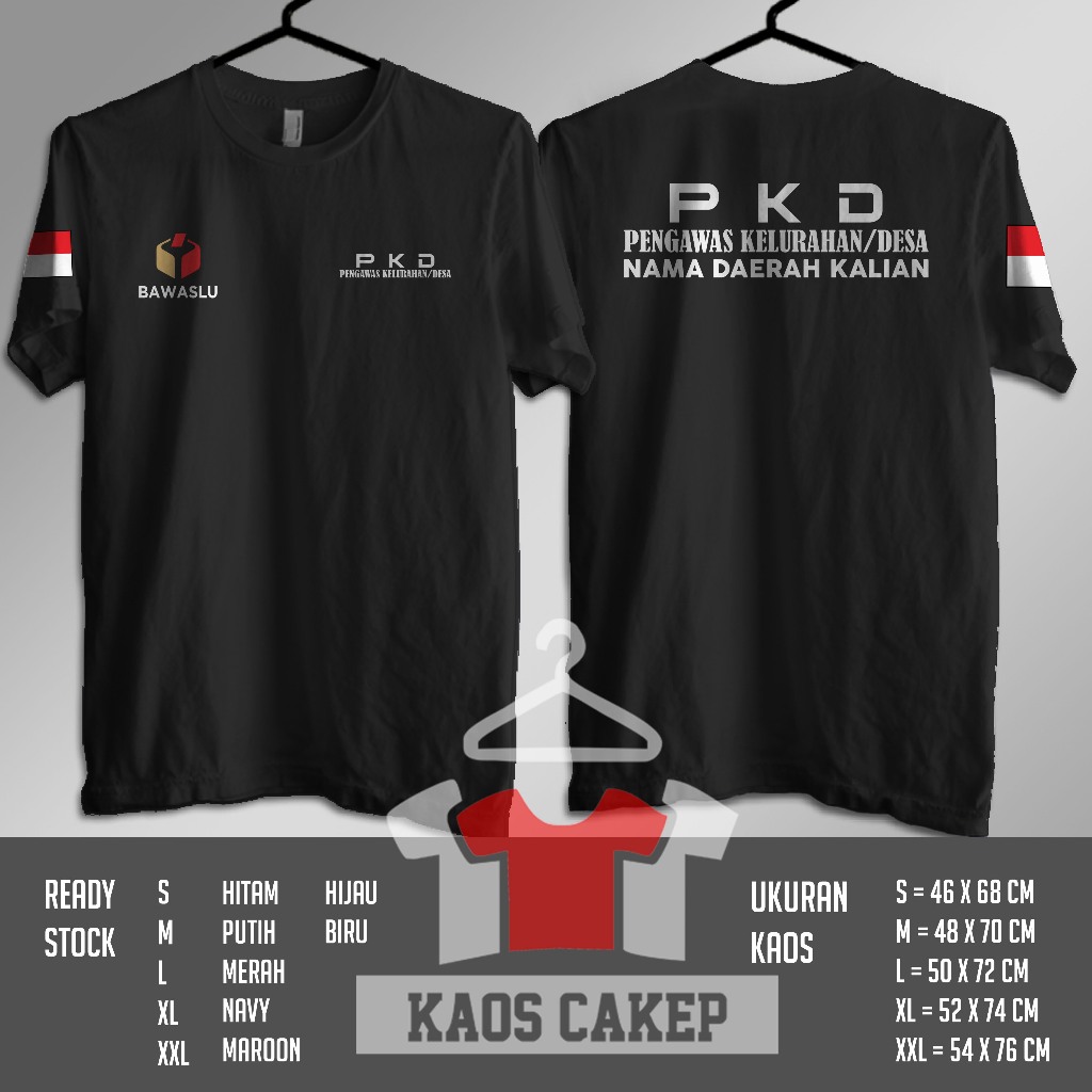 Kaos PKD Pengawas Kelurahan atau Desa Bawaslu Gratis Nama Daerah Kamu Baju Distro