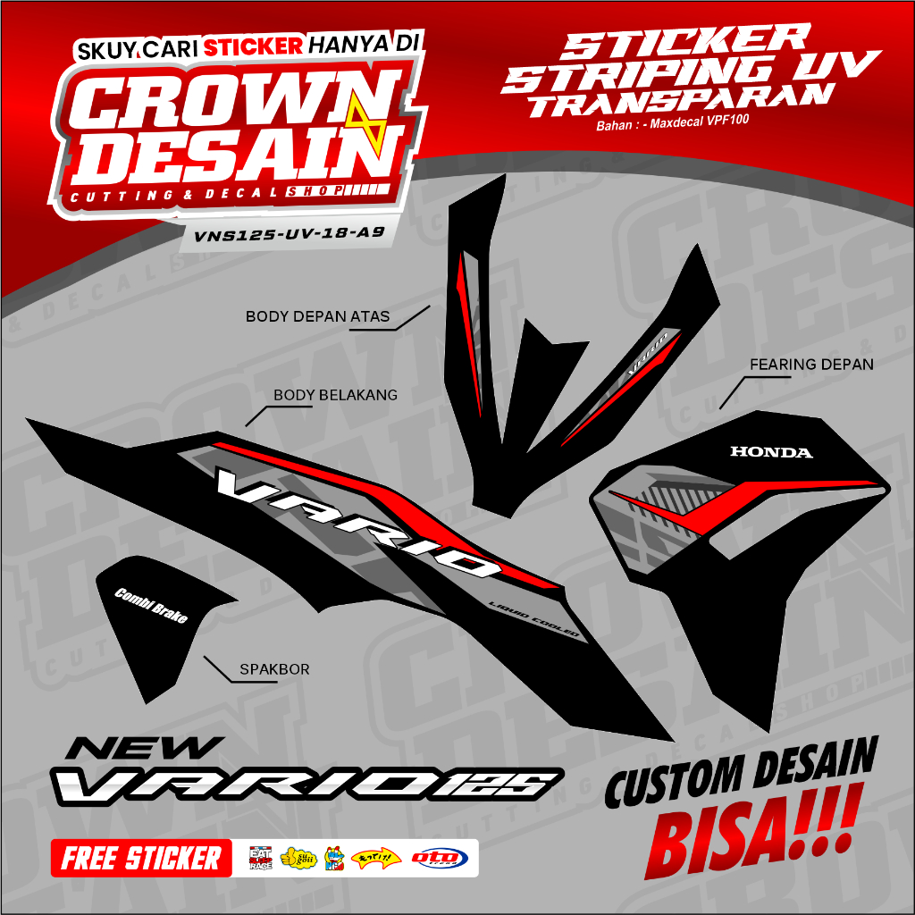 STIKER STRIPING TRANSPARAN VARIO 125 NEW 2023-2024 LIS DESAIN ORI - STRIPING TRANSPARAN VARIO 125 NE
