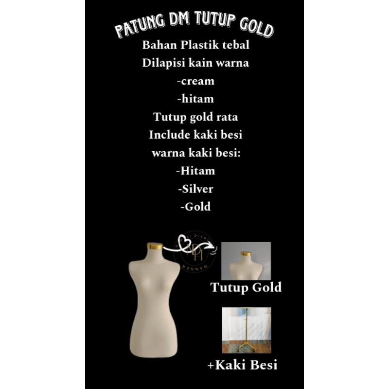 patung dm Krem ttp gold// patung dm kaki besi//