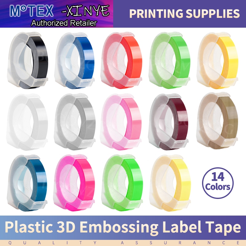 

1Pack 3D Embossing PVC Label Tapes 9mm 12mm Compatible for Dymo Labeller 1880 12965 Manual Label Makers for Motex E101