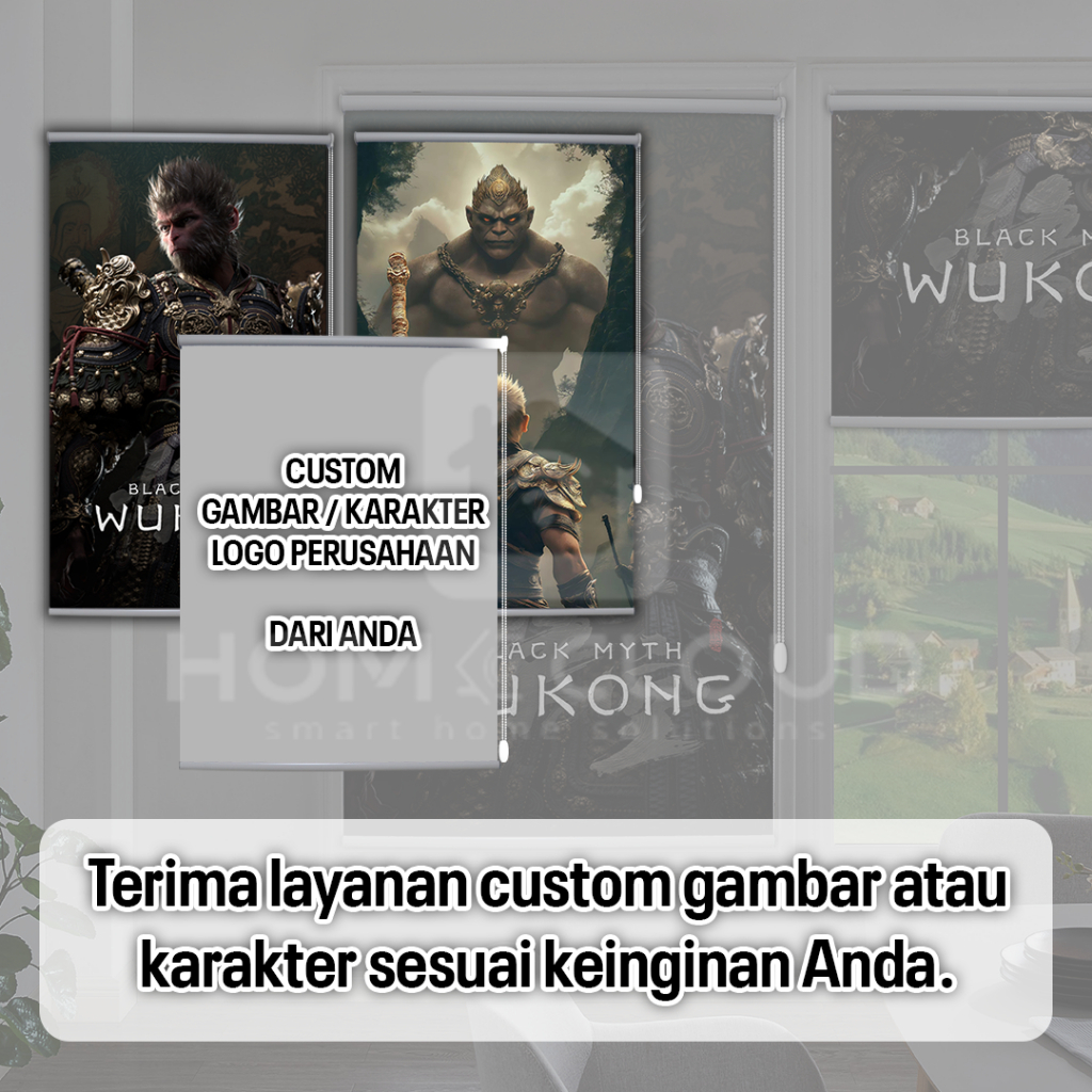 Roller Blinds Custom Tirai Printing Tirai Logo Gambar Karakter Gorden Custom Gambar Tirai Anime