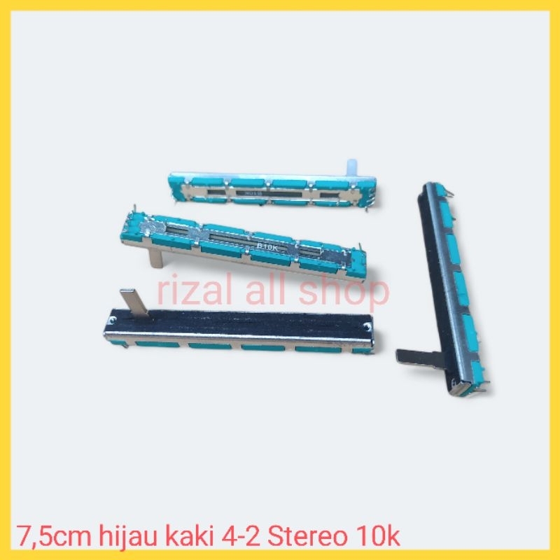 potensio geser 7,5cm kaki 4-2 10k stereo