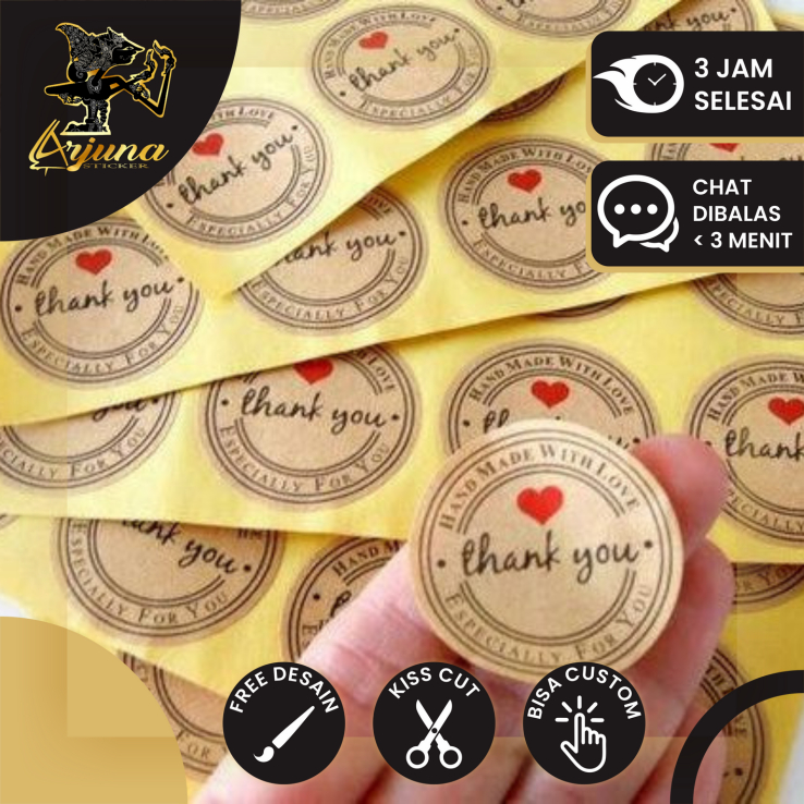 

SKB 2-6 Sticker Kraft Label Produk Olshop // Produk Hijab // Thank You Card Bulat
