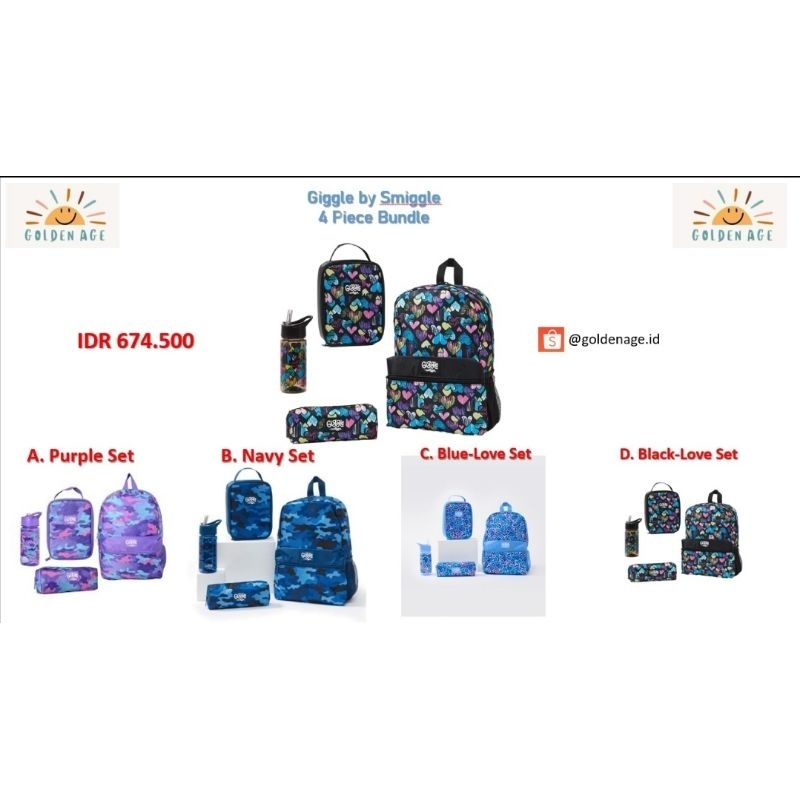 Giggle by Smiggle 4 set piece bundle
