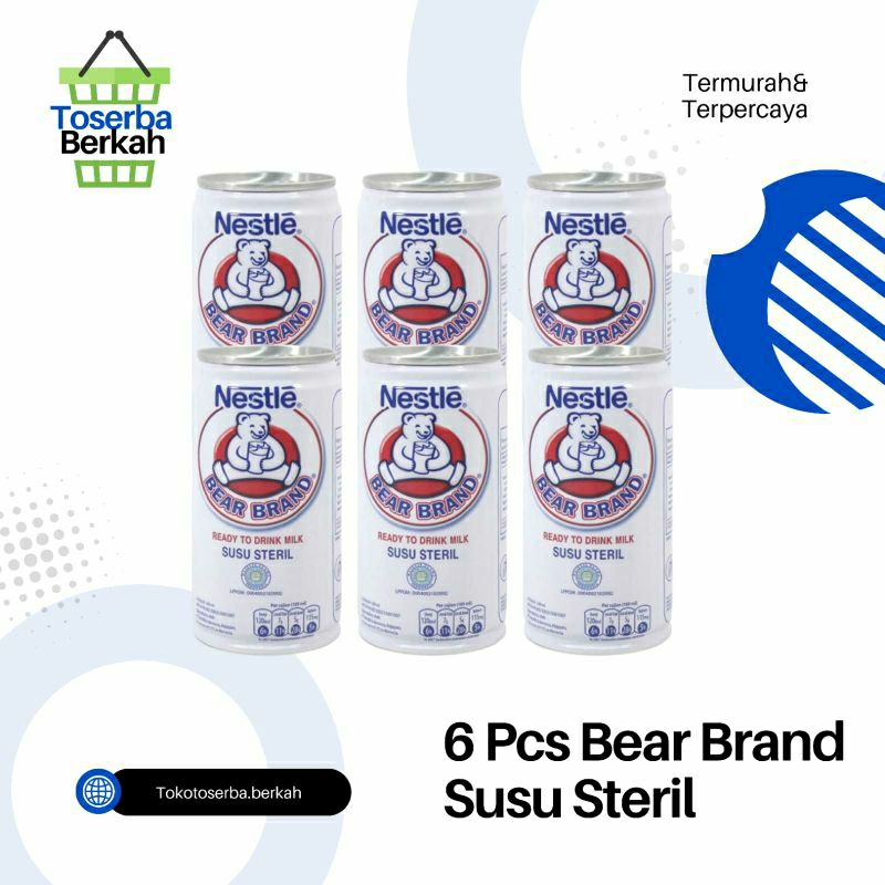 

6 PCS Nestle Bear Brand Susu Steril 189 ML | PROMO TERMURAH