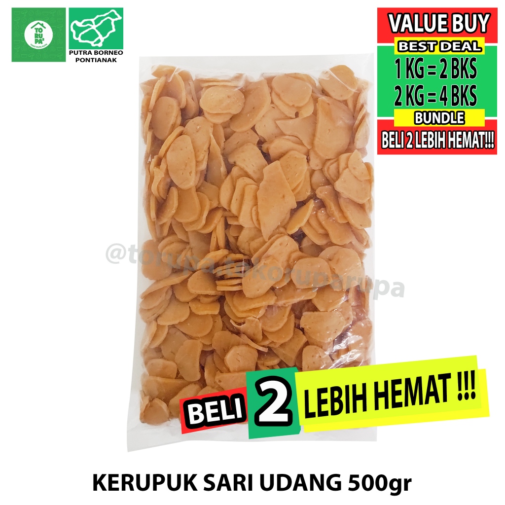 

Kerupuk Sari Udang Mentah 500gr / Krupuk Sari Udang Mentah / Kerupuk Kiloan / Kerupuk Pontianak