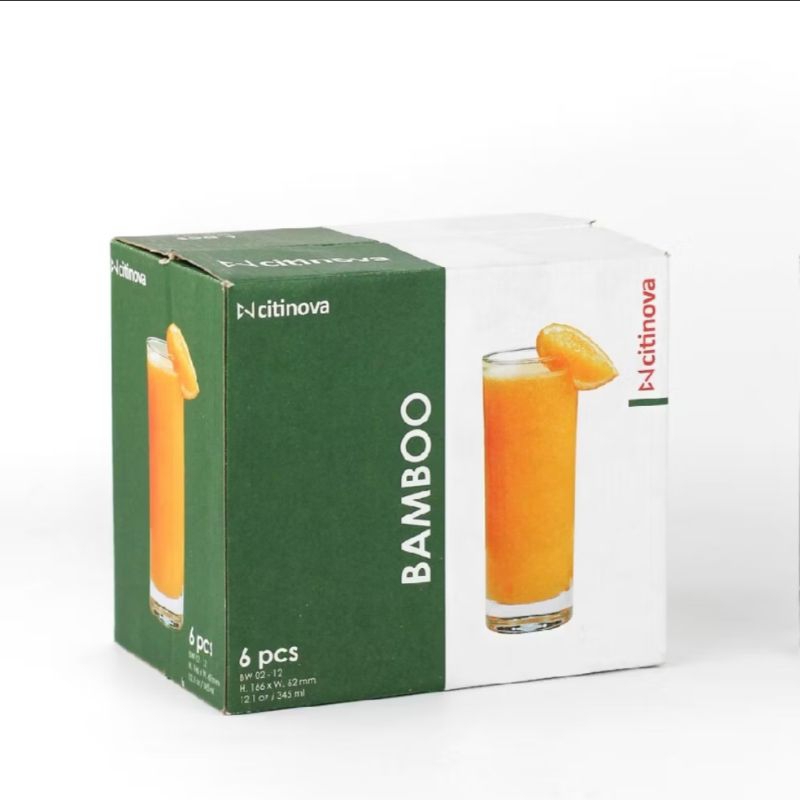 Gelas Bamboo Citinova Satuan Gelas Kaca Bamboo