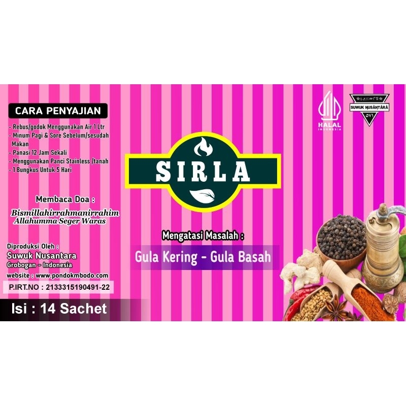 

JAMU SUWUK SIRLA (GULA BASAH/KERING)