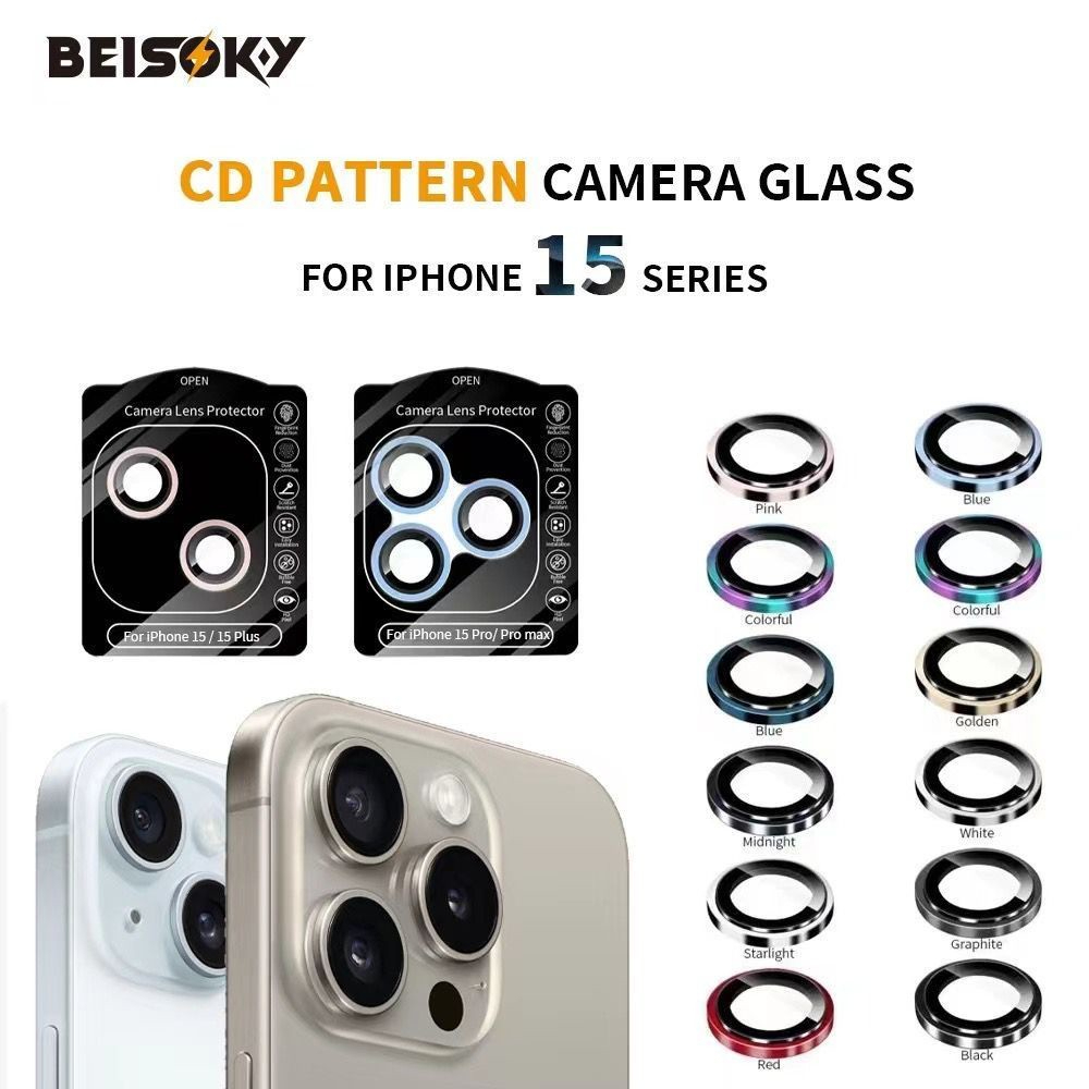 Beisoky Tempered Glass Camera Kamera CD Pattern iPhone 11 11PRO 11PM 12 12PRO 12PM 13 13Pro 13PM