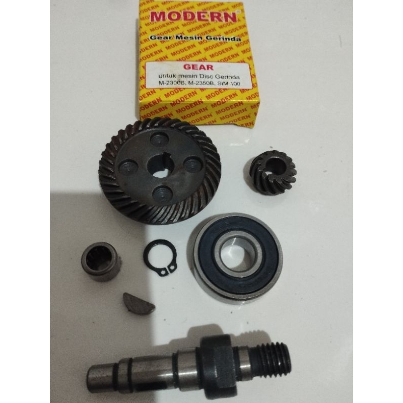 sepaket sparepart gear box kepala gerinda modern m 2350b