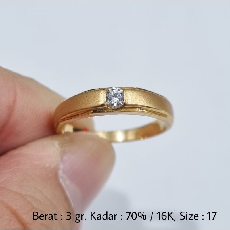 Cincin Emas Kawin Ukuran Ring Size 17 Kadar 16K 70% 700 - PJ / 3 gr