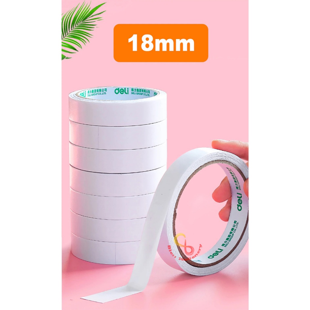 

Double tape kertas DELI 18mm x 10 yard isolasi selotip celotape