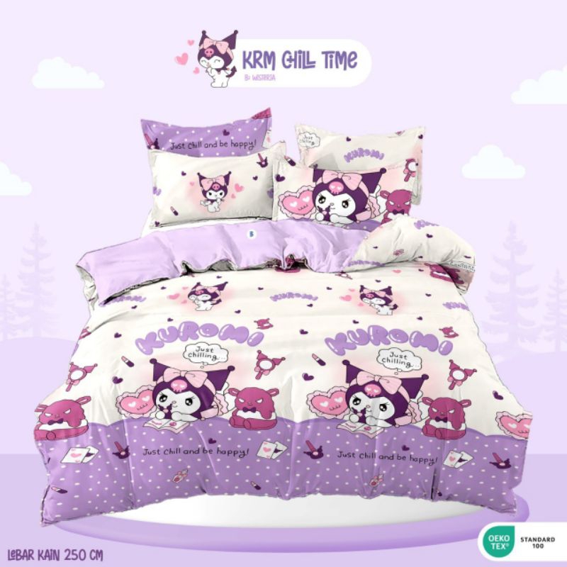 Bedcover Set Motif Anak Perempuan Katun Lokal Premium
