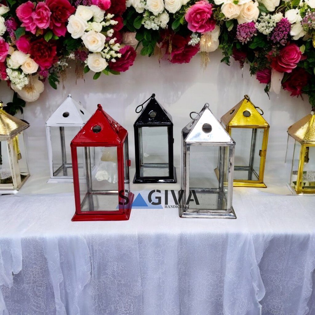 Lilin Aromaterapi Kaca Wadah Penutup Lentera Mini