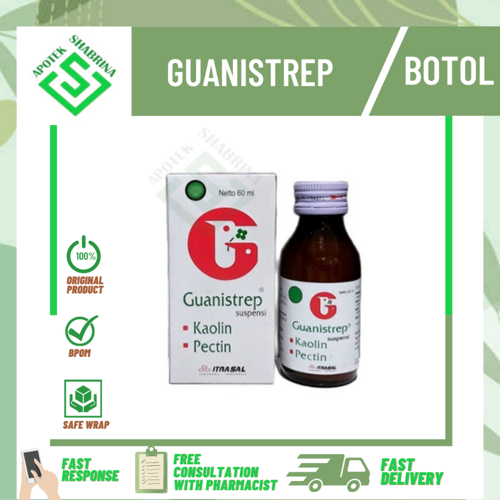 Guanistrep Sirup Suspensi 60ml (per Botol) / DIARE ANAK / OBAT DIARE SIRUP ANAK