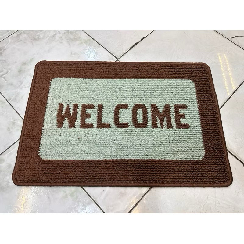 Keset Welcome Jumbo 50x75 cm bahan Serabut Lembut (serap air) besar buat depan rumah / pintu masuk
