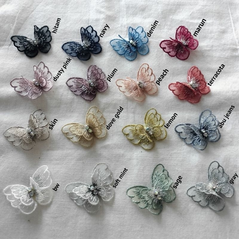 KUPU KERTAS bordir aplikasi kupu kupu