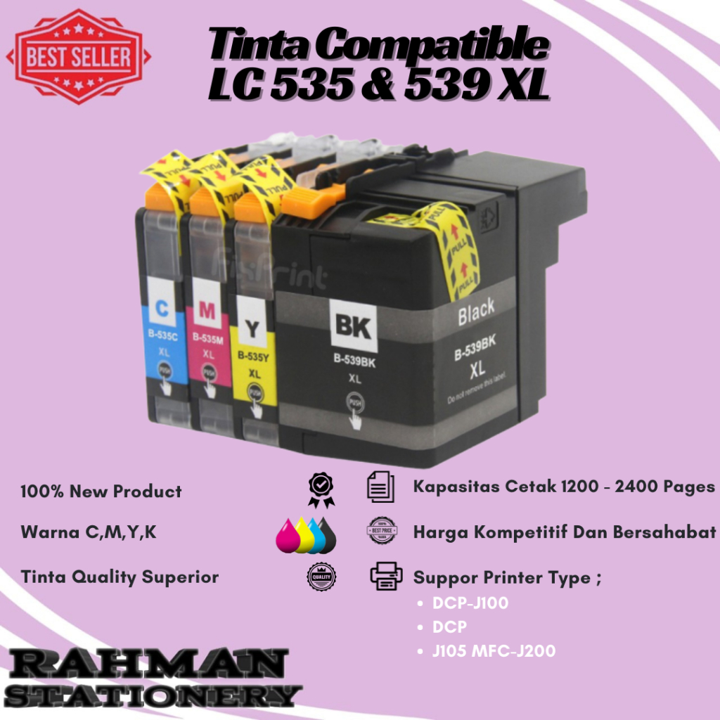 Cartridge Tinta Compatible Brother LC539XL LC 539XL LC535XL LC 535XL - 535&539XL 1set