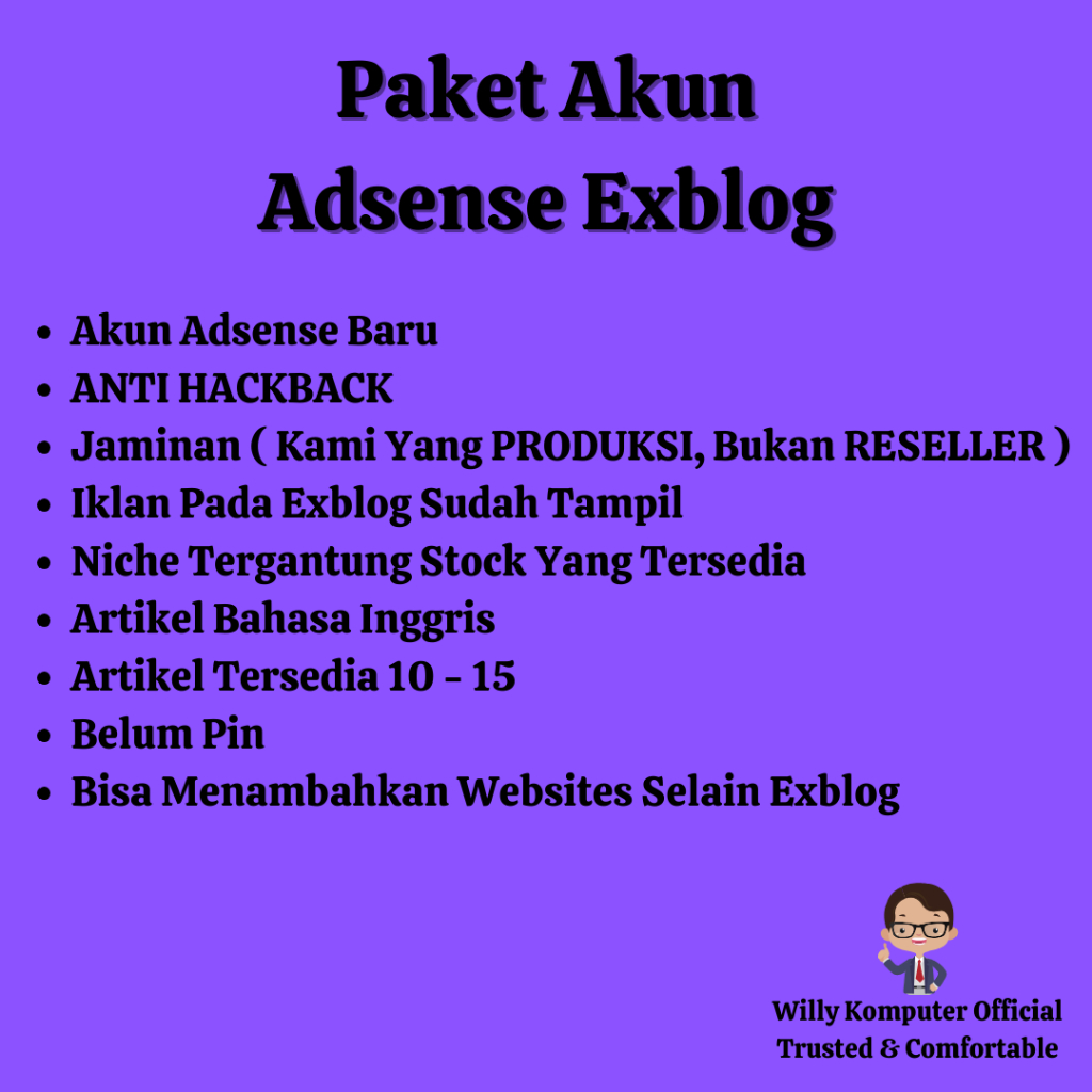 Paket Akun Fresh Adsense Exblog