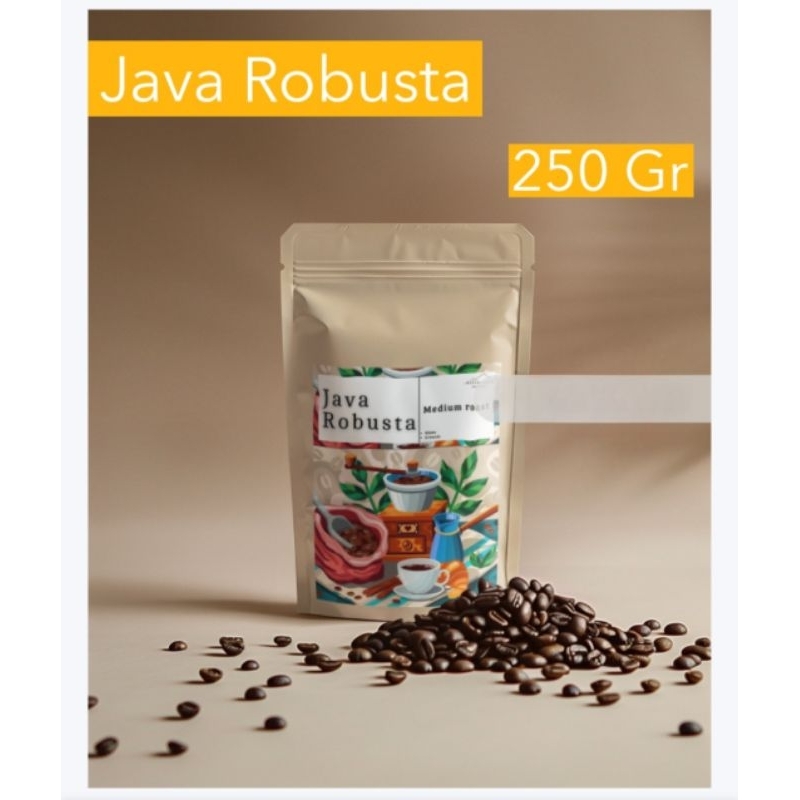 

KOPI JAVA ROBUSTA 250 GR/BIJI KOPI /KOPI BUBUK/ROBUSTA