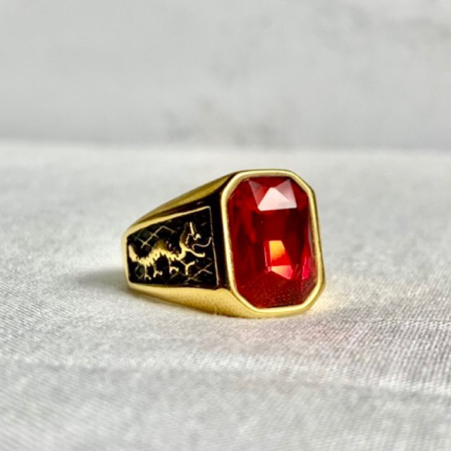 [Premium] Cincin Titanium Ring Skull Fury 100% Original 316 Pria Anti Karat Anti Luntur