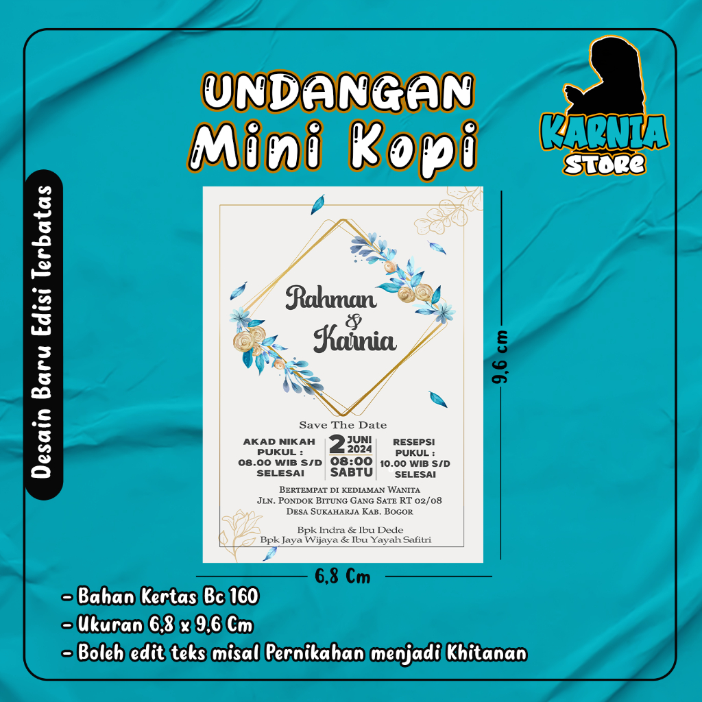 Undangan Kopi Mini Pernikahan, Khitanan, Tawasulan