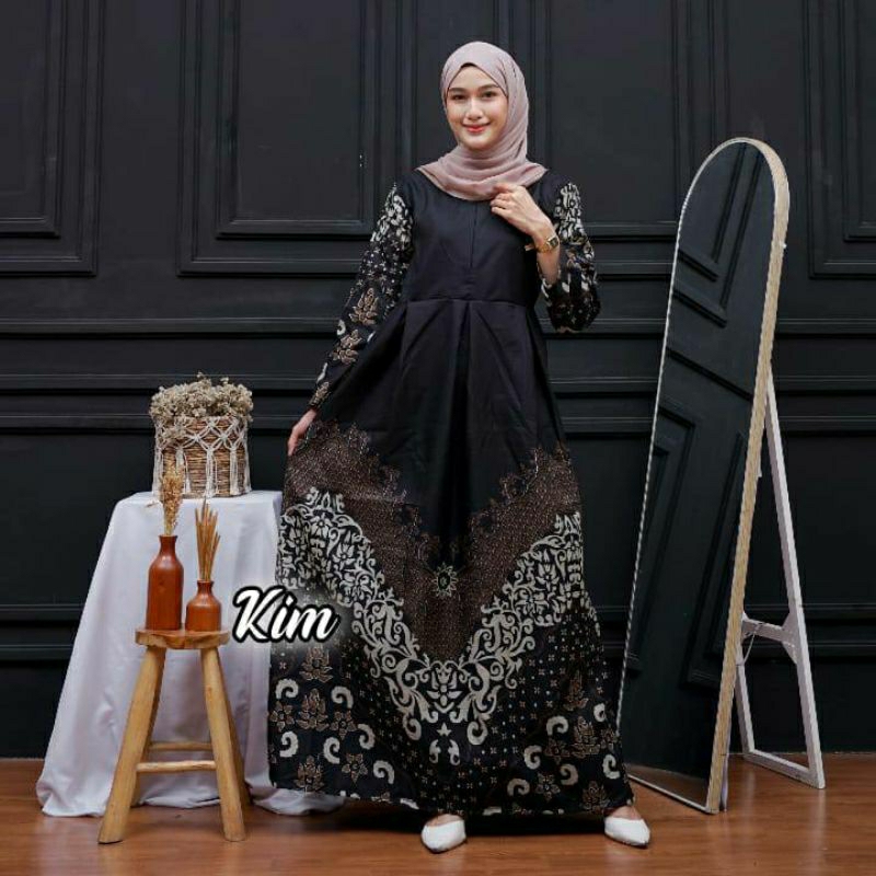 Gamis batik sriwedari LD130 LD120 LD110 LD100 dress wanita  jumbo Baju ibu muslimah Busui jumbo