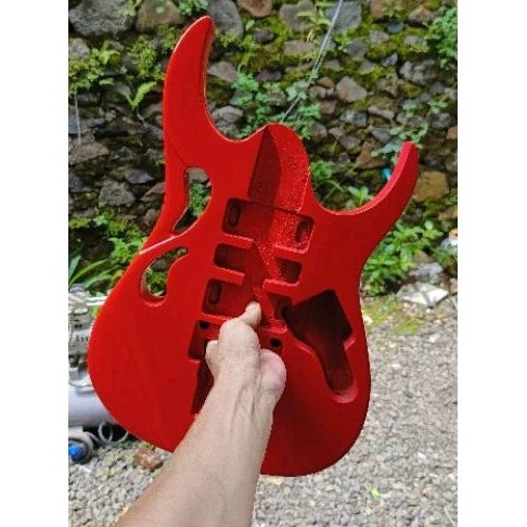 body ibanez jem custom warna merah ,putih mutiara,dan hijau metalic