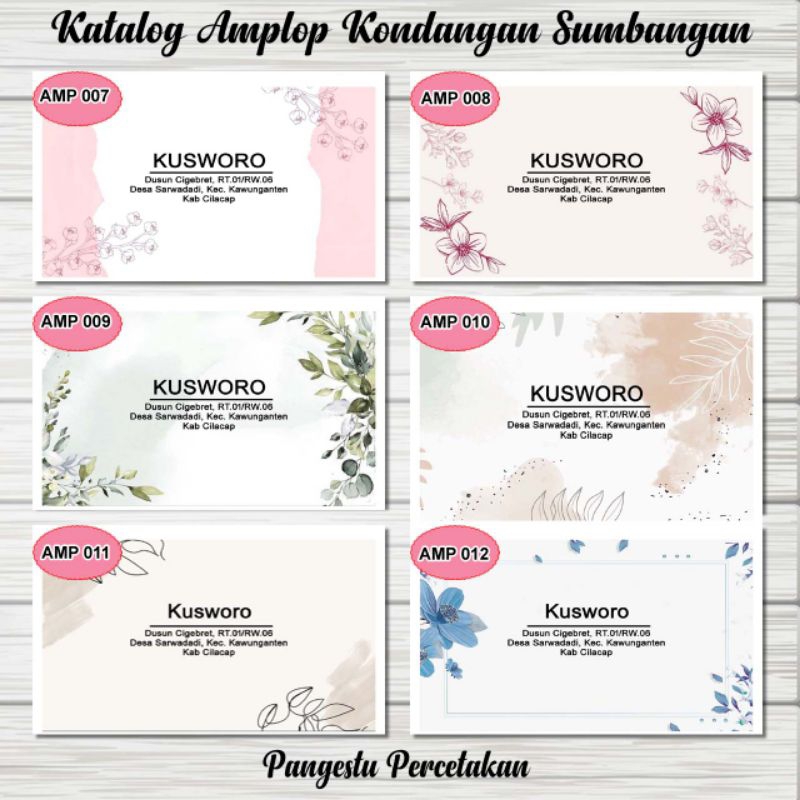 

Custom amplop kondangan sedang isi 100