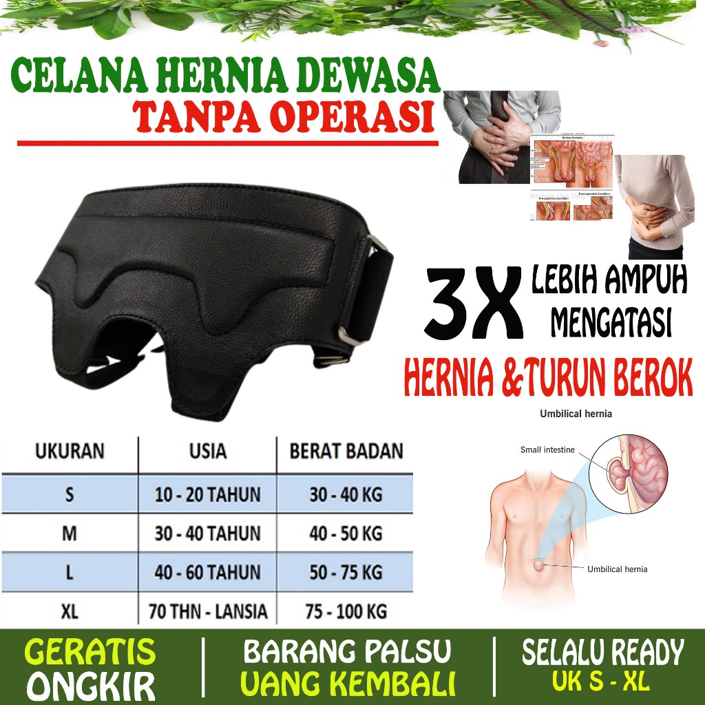 Celana Hernia Dewasa Kulit Asli | Atasi Turun Berok Tanpa Operasi | Celana Kesehatan Pria