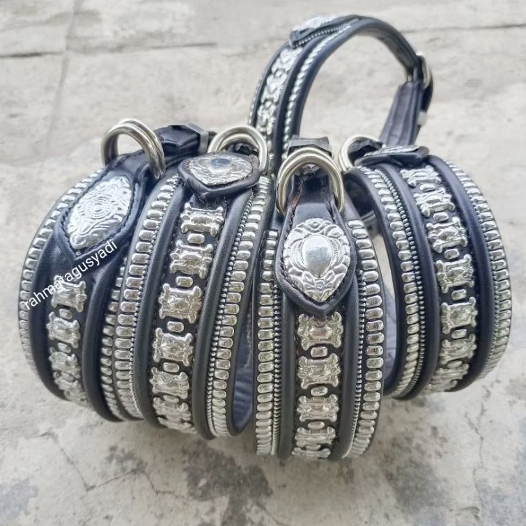 KALUNG ANJING BERBURU BESAR UK 7 ASLI KULIT