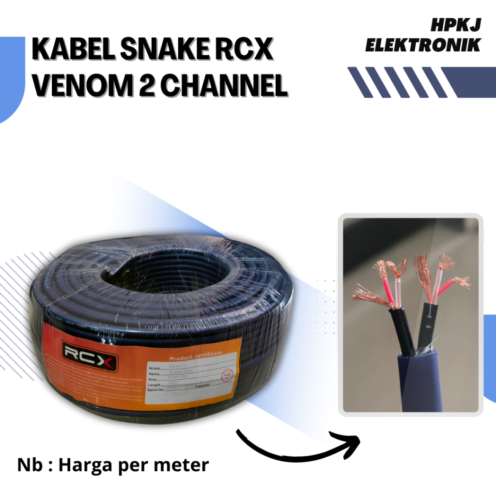 KABEL SNAKE RCX VENOM 2 ISI 2 CHANEL [ECER METERAN] kabel snake 2ch RCX VENOM