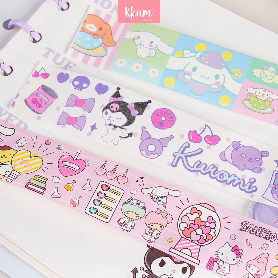 

9PCS Handbook Tape Gift Box Birthday/ Stiker Dekorasi DIY Sanrio