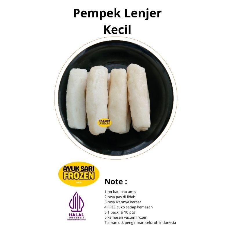 

pempek palembang/pempek lenjer kecil/pempek ikan /pempek lenjer kecil isi 10 pcs/ pempek/pempek asli palembang