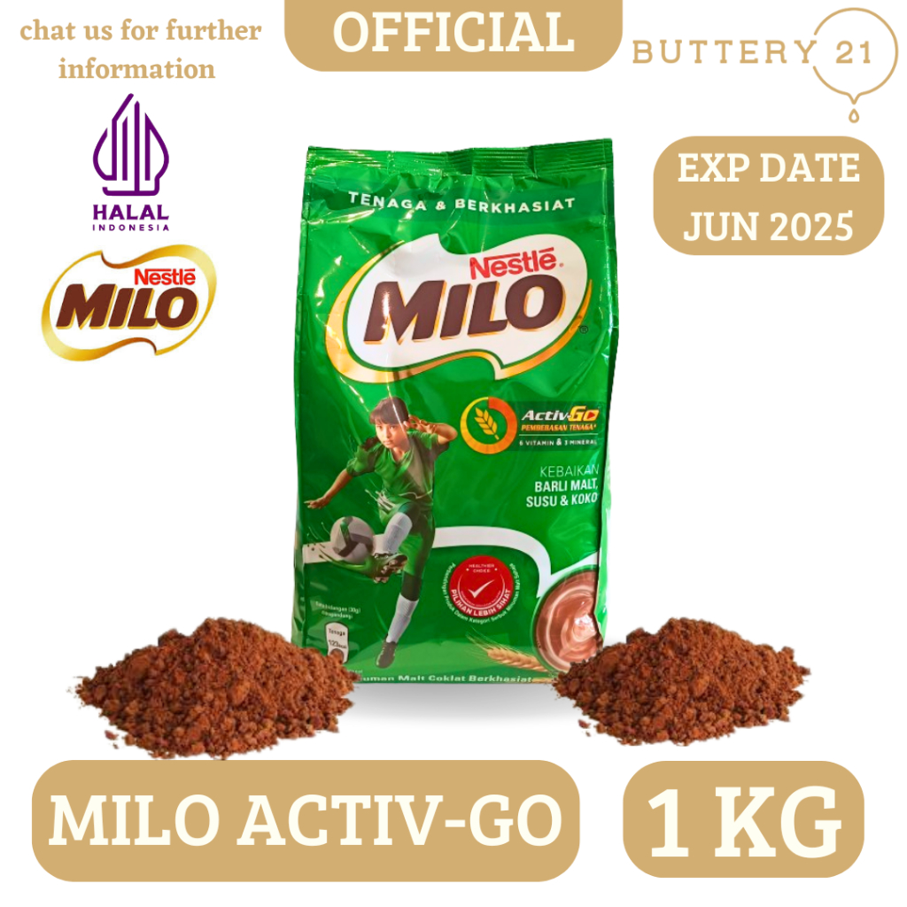 

MILO ACTIV GO 1 KG/NESTLE MILO/MILO BUBUK/MILO REFIL/MILO KEMASAN/BUBUK NESTLE