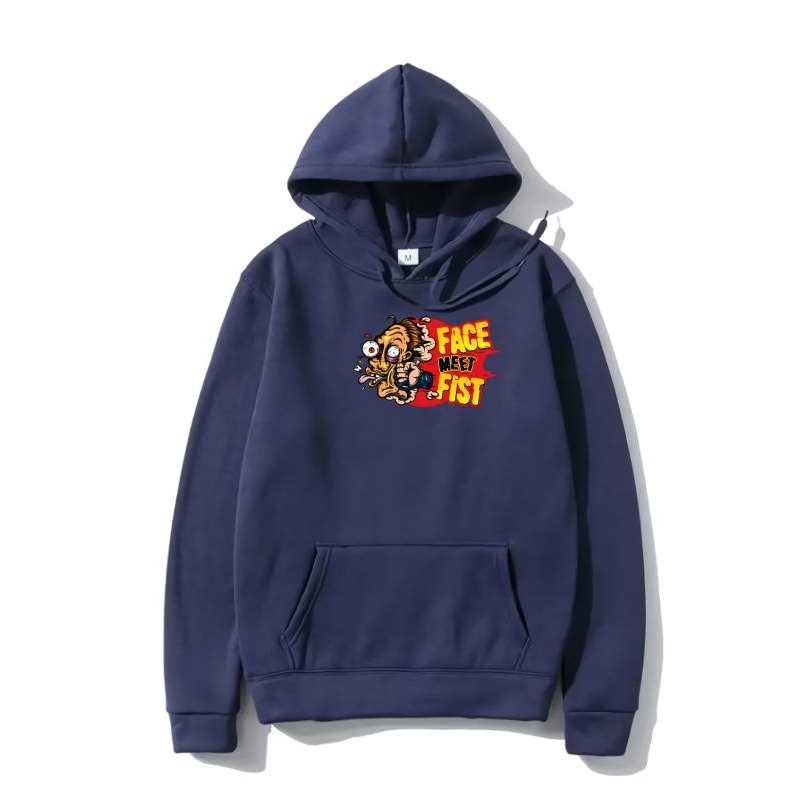 Hoodie pria keren fleece kekinian Face meet fist