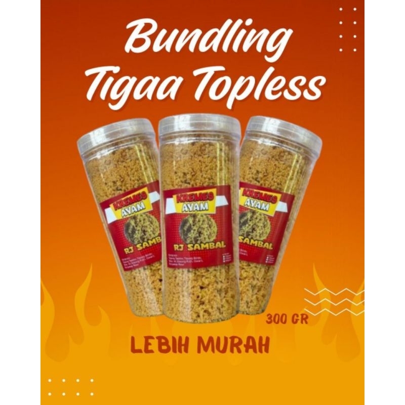 

Paket Bundling 3 Toples Kremesan Ayam Rj Sambal Kemasan 300gram