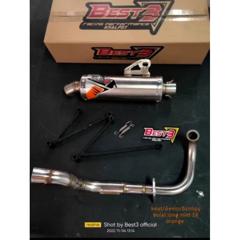 Knalpot Best3 Original Honda Genio Beat Scoopy Stainless Original Racing Best3