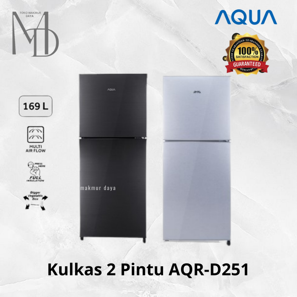 Kulkas Aqua 2 Pintu AQRD251 / AQRD 251 Lemari ES AQRD-251 Original AQR-D251