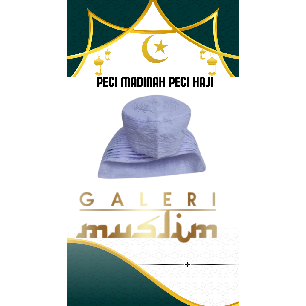 Peci Madinah / Peci Haji putih/hitam / peci putih al madinah