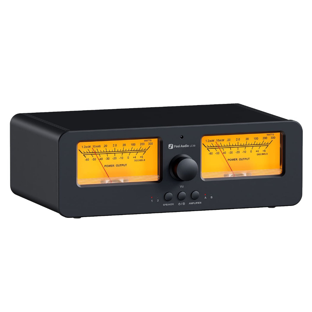 Audio Amplifier Speaker Switcher 2 In 2 Out Dual Analog VU Meter