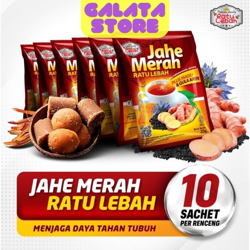 

Jahe Merah Ratu Lebah Isi 12 Renceng Minuman Jahe Merah Plus Madu dan Gula Aren