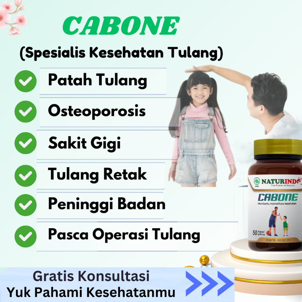 Cabone obat Herbal Mengatasi Sakit Gigi Patah Tulang Atau Retak Penambah Kalsium Dan Peninggi Badan